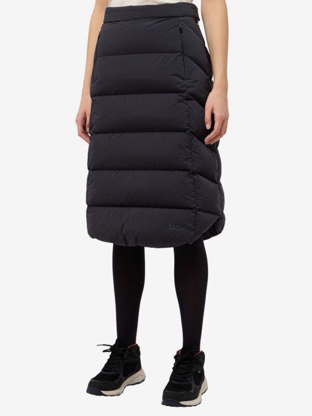 NWT Jack Wolfskin Morgentau Skirt W Black RDS Down Insulated Puffer Midi Skirt S